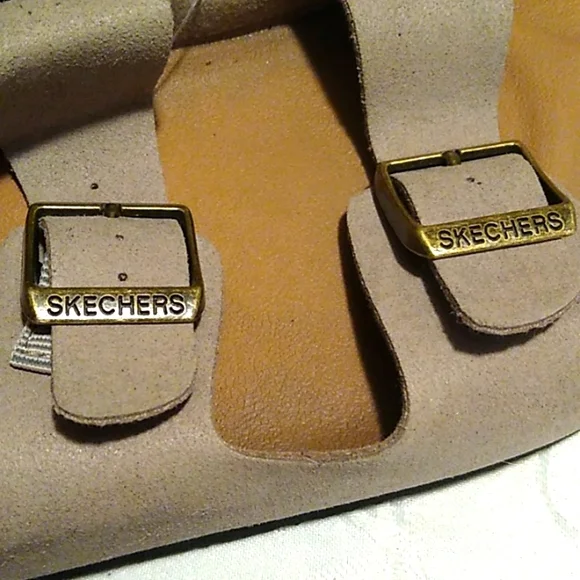 Skechers Luxe Foam Relaxed Fit Strap Sandals Size 10 Taupe cushioned comfort - Picture 8 of 8